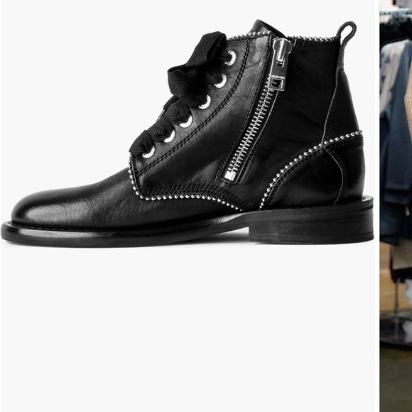 Zadig & Voltaire Black Combat Boots - Picture 1 of 5